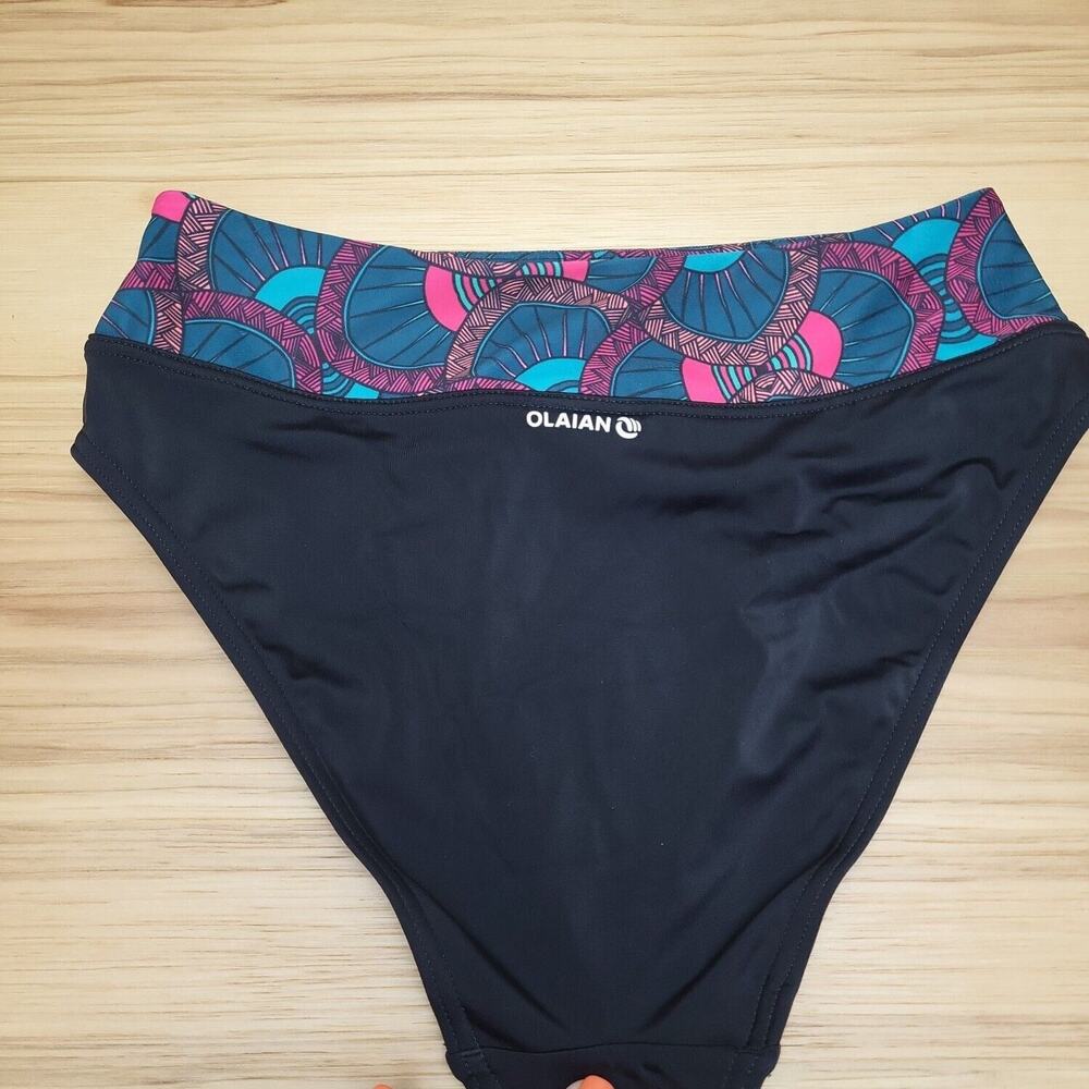 Olaian Decathlon Womens Black Pink‎ Nora Supai Zenith Bikini Bottom Size Medium
